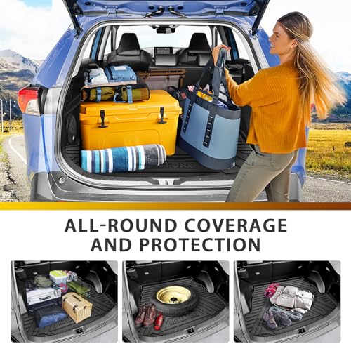 Powerty Trunk Mat for Toyota RAV4 2019-2025 Accessories(Include Hybrid&Gasoline), All Weather Cargo Mat TPE Cargo Liner Replacement for Rav4 Rear Trunk Liner,Black - size: Cargo Mat｜for｜19-25｜toyota Rav4