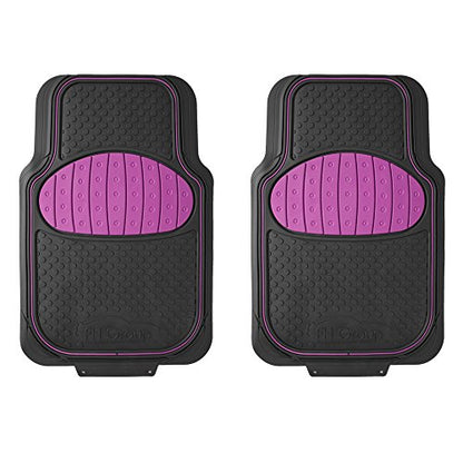 Automotive Floor Mats Pink Climaproof for All Weather Protection Universal Fit Heavy Duty Rubber fits Most Cars, SUVs, and Trucks (Full Set Trim to Fit) FH Group F11500PINK - color: pink