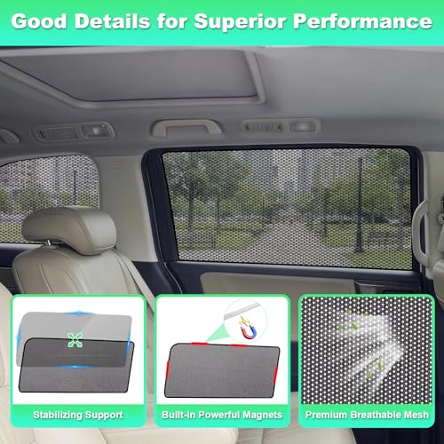 Car Window Shades for 2018-2024 Odyssey, 4PCS Rear Side & Quarter Window Sun Shades, Magnetic Breathable Mesh Privacy Covers, UV Protection & Heat Insulation for Baby, Travel & Camping - size: Odyssey(2018-2024)R-4PCS