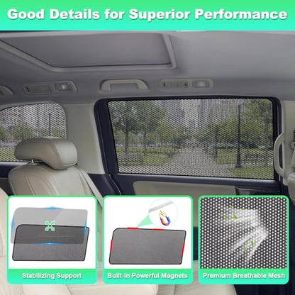 Car Window Shades for 2018-2024 Odyssey, 4PCS Rear Side & Quarter Window Sun Shades, Magnetic Breathable Mesh Privacy Covers, UV Protection & Heat Insulation for Baby, Travel & Camping - size: Odyssey(2018-2024)R-4PCS