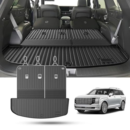 Cartist Trunk Mat Fits for 2026 Hyundai Palisade Gas Cargo Liner, TPE All Weather Cargo Mat for Palisade Accessories (with Backrest Mat) - size: 6)Hyundai Palisade 26