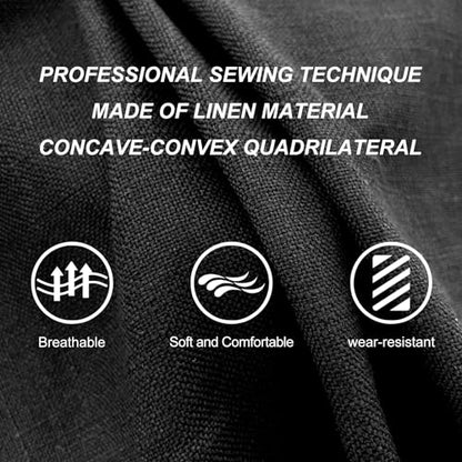 BOPUOVRE Linen Car Seat Covers Front Seat Covers Breathable Cloth Fabric Car Seat Protector - Universal Fit for Cars, Vans, SUVs, Trucks - 2 Units - Black - color: Black