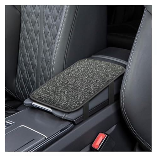 Car Center Console Armrest Pad, Linen Fabric Auto Armrest Box Protector Cover, 11.6 × 7.7 Inch Vehicle Middle Console Mat, Universal Interior Decoration Accessory for Car, SUV, Truck (Grey) - color: Grey