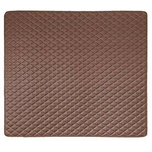 FH Group F16501 Deluxe Heavy-Duty Faux Leather Diamond Pattern Multi-Purpose Cargo Liner Size: 46”, Brown Color w. Gift- Universal Fit for Trucks, SUVs, and Vans
