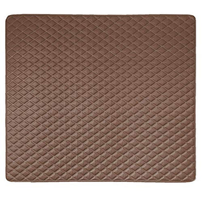 FH Group F16501 Deluxe Heavy-Duty Faux Leather Diamond Pattern Multi-Purpose Cargo Liner Size: 46”, Brown Color w. Gift- Universal Fit for Trucks, SUVs, and Vans
