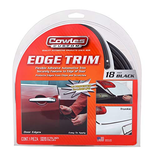 Cowles Custom - Superior 18feet Black U-Channel Edge Guard Trim, Rubber Bumper Protector Accessory, Door Guard for Cars, Trucks, SUVs, ATVs, Boats - color: Black
