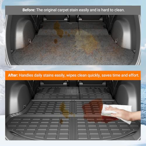 powoq Cargo Mat Compatible with 2013 2014 2015 2016 2017 2018 Toyota RAV4 Cargo Liner Backrest Mat TPE All Weather Replacement for Toyota RAV4 Accessories (Trunk Mat+Backrest Mats) - size: Compatible With Toyota Rav4 | 2013-2018