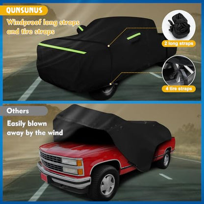 QUNSUNUS Waterproof Truck Cover for Chevrolet C/K 1500/2500/3500 1988-1999, Outdoor Truck Cover with Zipper, Full Exterior Car Covers for Automobiles All Weather with Wind, Sun, UV and Dust Protection - size: for Chevrolet C/K 1500/2500/3500