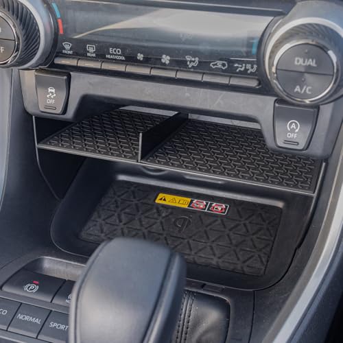 JDMCAR Center Console Organizer Compatible with Toyota RAV4 2019-2025 and 2021-2025 RAV-4 Prime, ABS Material Insert Tray Gear Shift Secondary Storage Box