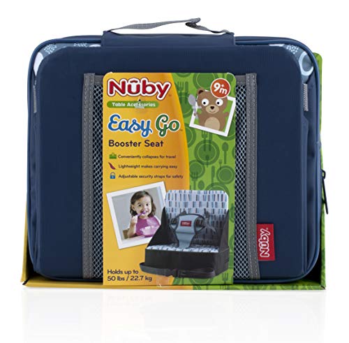 Nuby Easy Go Booster Seat for Kitchen Chair - Travel Booster Seat for Babies and Toddlers - Holds Up to 35 Pounds - 9+ Months - Blue - color: Blue