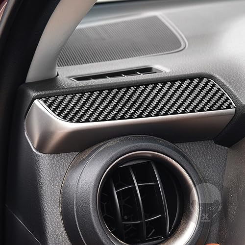 NVCNX Real Premium Carbon Fiber Car Dashboard Warning Light Switch Button Panel Cover Decal Compatible with Toyota RAV4 2013 2014 2015 2016 2017 2018 Interior Dash Trim Accessories 3PCS Black - color: Dashboard Warning Light Switch Panel Trim
