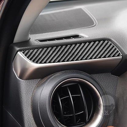 NVCNX Real Premium Carbon Fiber Car Dashboard Warning Light Switch Button Panel Cover Decal Compatible with Toyota RAV4 2013 2014 2015 2016 2017 2018 Interior Dash Trim Accessories 3PCS Black - color: Dashboard Warning Light Switch Panel Trim