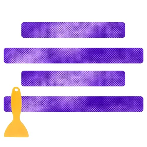 Purple Door Sill Guard Protector, 4PCS 3D Carbon Fiber Anti-Scratch Door Entry Edge Bumper Sill Scuff Plate Trim, Front/Rear Door Threshold Protector Cover Sticker Strips - color: Purple