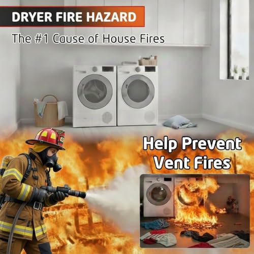 Dryer Vent Cleaner Kit – Flexible Lint Brush for Household Cleaning, Long Refrigerator Coil Brush, Dust & Pet Hair Remover (1-Pack) - size: 1 pack