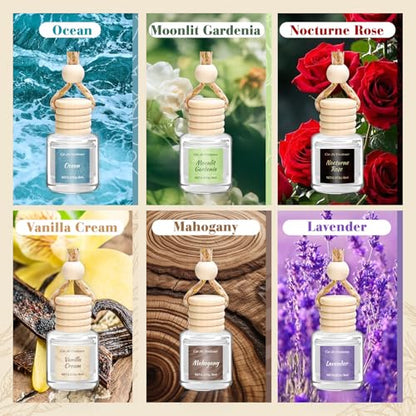6 Pack Car Air Freshener - Mothers Day Gift for Her, Hanging Air Freshener Essential Oil Diffuser, Romantic Car Scents Cute Auto Decor Birthday Gifts for Women/Men