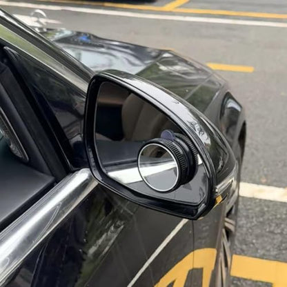 2-Pack Blind Spot Mirrors for Cars - 2 Inch Round HD Glass Convex Rearview Mirror, 360° Wide-Angle Suction Cup Mount for SUV, Truck, Universal Fit, Black