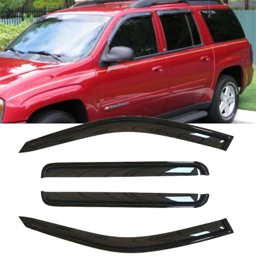Wensdy 4pc Side Window Wind Deflectors,Outside Mount shade sun rain guards,Dark Smoke Visors for 2002-2006 Chevy Trailblazer EXT/GMC Envoy XL,2003-2008 Isuzu Ascender/Isuzu Ascender(7 Passenger)94240 - size: 02-06 Trailblazer
