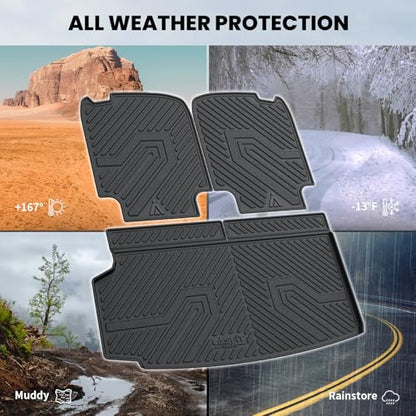 LASFIT Trunk Mat & Backrest Mat for Volvo XC90 2026-2016, All Weather TPE Custom Fit Cargo Liner for Volvo XC90 Cargo Mat, Black, Easy to Clean - size: 2016-2026|For Volvo XC90|Cargo Mats&Backrest Mats