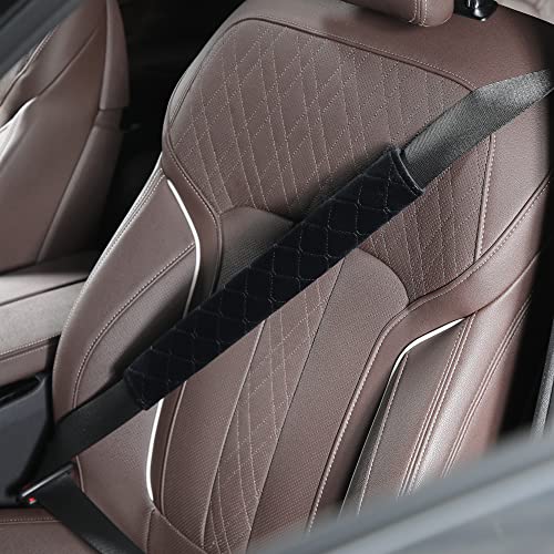 Seat Belt Cover Pad Car Accessories Car Seat Belt Pads Seatbelt Cushion Seatbelt Covers seat Belt Cover pad for Adults (2 Pack Black 15.5in)