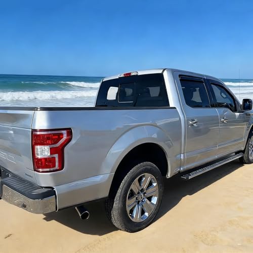 in-Channel Side Window Rain Guards Fits 2015-2020 Ford F-150 SuperCrew & Crew Cab (Not for Super Cab),Window Visors Window Deflectors Vent Sun Shades Sheilds - size: For 2015-2025 F150 Crew Cab