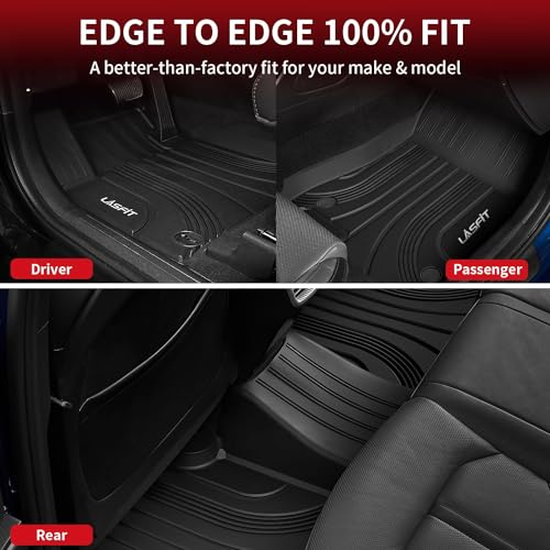 LASFIT Floor Mats for Hyundai Elantra 2026 2025 2024 2023 2022 2021 (Only Fit Gas & Automatic) & Elantra N 2022-2026 (Only Fit Automatic) Custom Fit TPE All Weather Floor Liners Car Mats, Black - size: 2)for Hyundai Elantra | 2021-2026