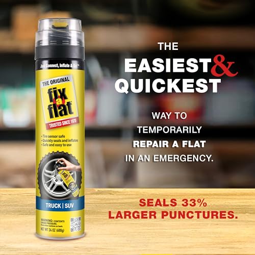 Fix-A-Flat S60369 Aerosol Emergency Flat Tire Repair and Inflator, for X-Large Tires, Eco-Friendly Formula, Universal Fit for All Cars, Trucks and SUVs, 24 oz. (Pack of 1) - size: 24oz