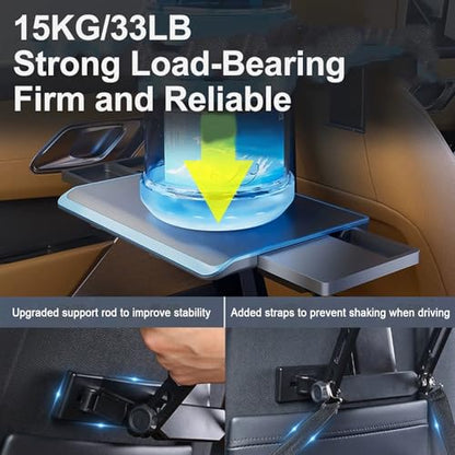 Car Tray Table, Multi Functional Car Backseat Tray Desk, Foldable Tray Seat Back Laptop Desk for Car Travel, for Working, Writing, Eating, Traveling