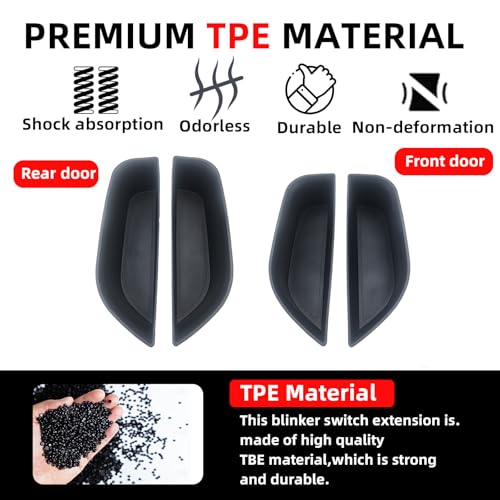 Car Door Handle Pocket Organizer Inserts for Lexus RX 2023 2024 2025 Accessories Car Pocket Organizer Front Rear Door Grab Inner Tray Box (4PCS Black TPE Storage Box-4 Door) (Black)