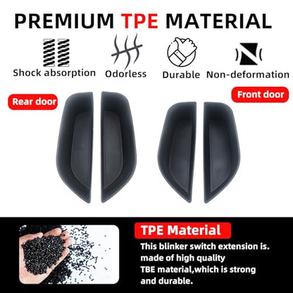 Car Door Handle Pocket Organizer Inserts for Lexus RX 2023 2024 2025 Accessories Car Pocket Organizer Front Rear Door Grab Inner Tray Box (4PCS Black TPE Storage Box-4 Door) (Black)