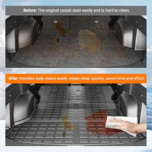 powoq Cargo Mat Compatible with 2019-2024 Subaru Forester Trunk Mat Cargo Liner Back Seat Protector TPE Replacement for 2019-2021 2022 2023 2024 Subaru Forester Accessories (Trunk Mat+Backrest Mats) - size: Compatible With Subaru Forester | 2019-2024