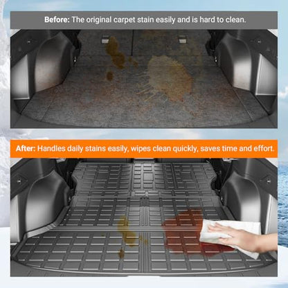 powoq Cargo Mat Compatible with 2019-2024 Subaru Forester Trunk Mat Cargo Liner Back Seat Protector TPE Replacement for 2019-2021 2022 2023 2024 Subaru Forester Accessories (Trunk Mat+Backrest Mats) - size: Compatible With Subaru Forester | 2019-2024