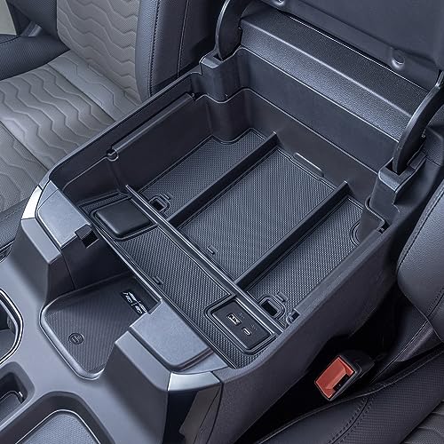 PIMCAR Full Center Console Organizer for 2022-2026 Refreshed Chevy Silverado/GMC Sierra 1500, 2024-2026 Silverado/Sierra 2500HD 3500HD (Full Console w/Bucket Seats ONLY) - color: 22-26 1500 Refreshed & 24-26 2500HD/3500HD Black