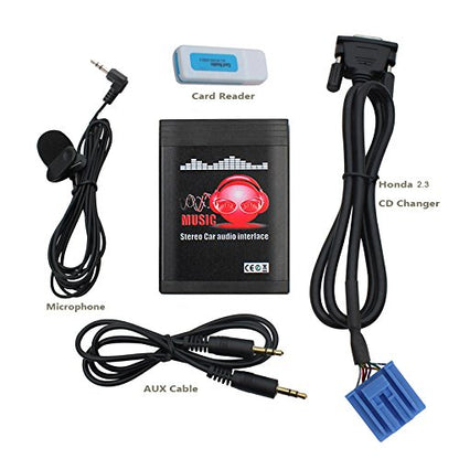 Bluetooth Car Adapter, 3 in 1 Car Stereo AUX USB Adapter with Wireless Hands-Free Receiver Compatible with Honda Accord CRV Odyssey Pilot S2000 Acure CL MDX