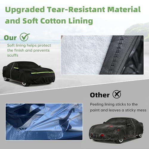 Car Cover for Ford Mustang 1994-2025, Custom Fit Waterproof All Weather Full Car Cover, Windproof Outdoor Cover with Driver-Side Zipper Door - size: for Ford Mustang