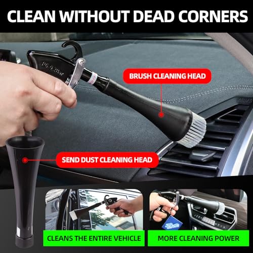 Tornado Car Cleaning Gun, High Pressure Air Blow Gun Air Blower Gun with 2 Nozzles & 2 Microfiber Towels, Durable Metal Body Tornador Car Cleaning Gun for Car Interior Detailing Air Gun