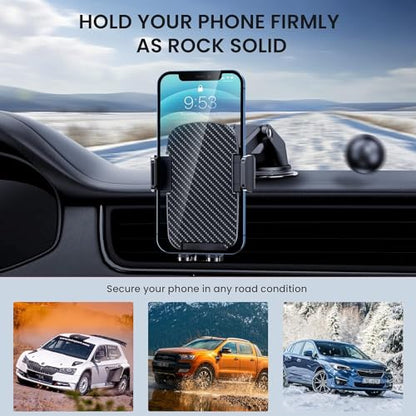 TICILFO Car Phone Holder [Military-Grade Suction] Phone Stand for Car [Super Stable] Automobile Car Mount for iPhone Universal Accessories Air Vent Dashboard Windshield Mount Fit Vehicle Accessories - style: Modle-A
