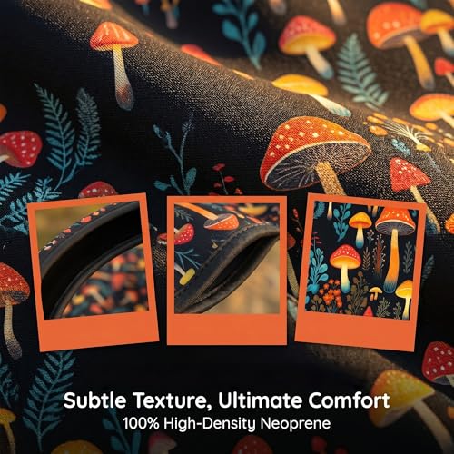 Mushroom Woodland Steering Wheel Cover Mushroom Fern Cute Steering Wheel Cover Woodland Anti-Slip Breathable Universal for 14-15 Inch Car with 2 Pieces Car Coasters for Women Men - color: Mushroom2