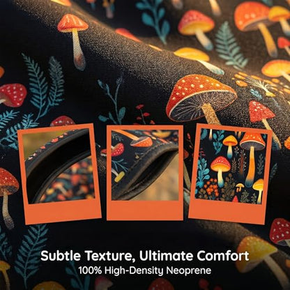 Mushroom Woodland Steering Wheel Cover Mushroom Fern Cute Steering Wheel Cover Woodland Anti-Slip Breathable Universal for 14-15 Inch Car with 2 Pieces Car Coasters for Women Men - color: Mushroom2