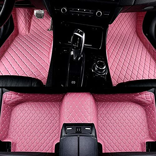 Custom Making Car Floor Mats for 95% Sedan SUV Sports Car Full Coverage Cute Men Women Pads Protection Non-Slip Leather Floor Liners (Pink) - color: Pink