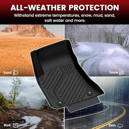 LASFIT Floor Mats 2015-2023 for Dodge Challenger RWD(Not for AWD), All Weather TPE Custom Fit Car Mats Floor Liners 1st & 2nd Row, Black - style: 6) Challenger RWD | 2015-2023 | Floor Mats
