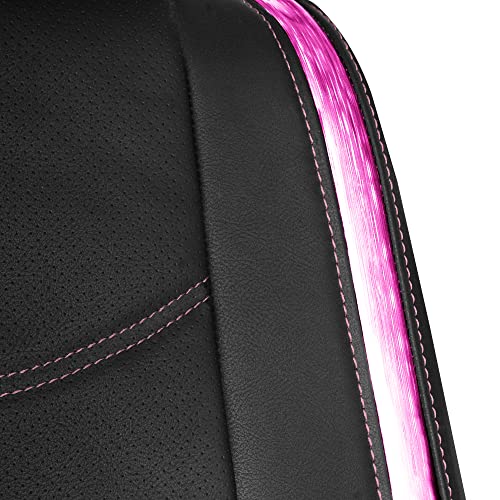 FH Group Full Set Faux Leather Car Seat Covers - Universal Fit, Low Back Front Seat Covers, Airbag Compatible, Split Bench Rear Seat Cover for SUV, Sedan, Pink - color: Pink, style: Seat Covers