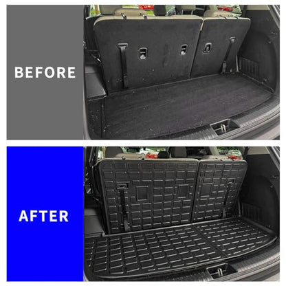 Rongtaod Cargo Mat Compatible with 2020-2025 Kia Telluride (Not for 2027) Cargo Liner Trunk Mat TPE All Weather Back Seat Cover Protector 2024 Telluride Accessories (Trunk Mat with Backrest Mat) - color: Trunk Mat with Backrest Mat