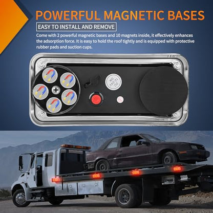 Nilight 2PCS 42LED Red Magnetic Strobe Lights Portable Warning Hazard Light Surface Mount Waterproof 5 Patterns for 12V 24V Cars Trucks Van Off Road Vehicles ATV - color: 42LED Red