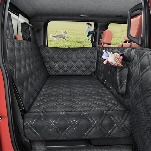 Surfcabin Truck Back Seat Extender for Dogs – Waterproof Full Size Pickup Pet Seat Cover with Door Protection, Hard Bottom Holds 420 lbs Dog Hammock for F150, RAM 1500 & More - size: Fit for Fullsize Trucks
