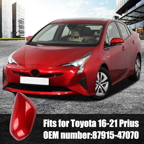 Right Passenger Side Car Mirror Cap Cover Compatible with Toyota Prius 2016 2017 2018 2019 2020 2021, Direct Replacement, 87915-47070, Red - color: red, size: Right