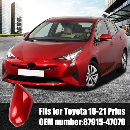 Right Passenger Side Car Mirror Cap Cover Compatible with Toyota Prius 2016 2017 2018 2019 2020 2021, Direct Replacement, 87915-47070, Red - color: red, size: Right