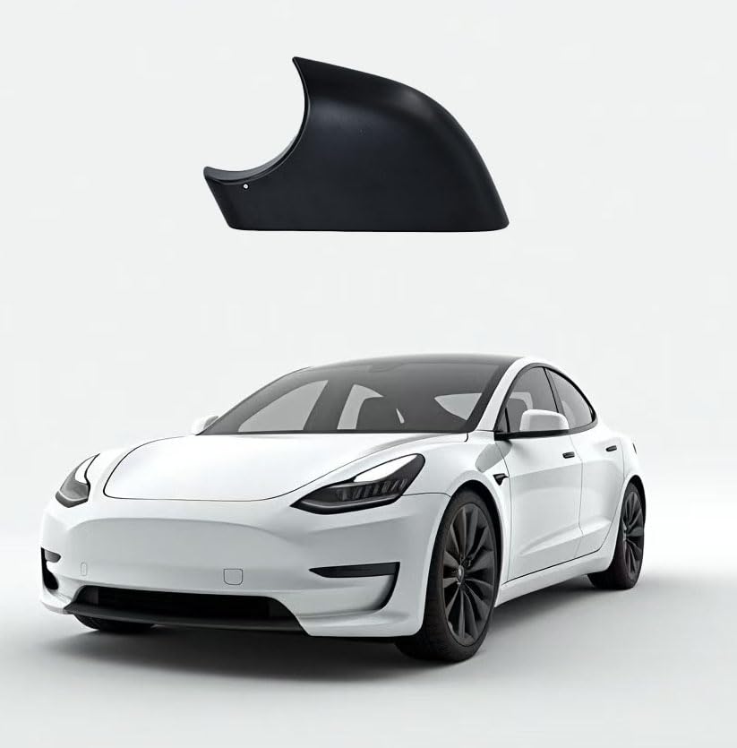 fit For Tesla Model 3 Front Wing Mirror Cover Holder Lower Tray 2017-2025，Black left driver Side Mirror Bottom Cover Replacement for Tesla Model 3 Wing Repair(left） - size: Model 3 Left Side Black