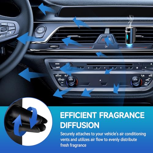 Featwell Car Air Freshener, Air Freshener Diffuser Three Adjustable Modes, Aromatherapy Machine Rechargeable (Black) - color: Black