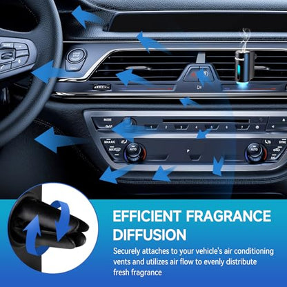 Featwell Car Air Freshener, Air Freshener Diffuser Three Adjustable Modes, Aromatherapy Machine Rechargeable (Black) - color: Black