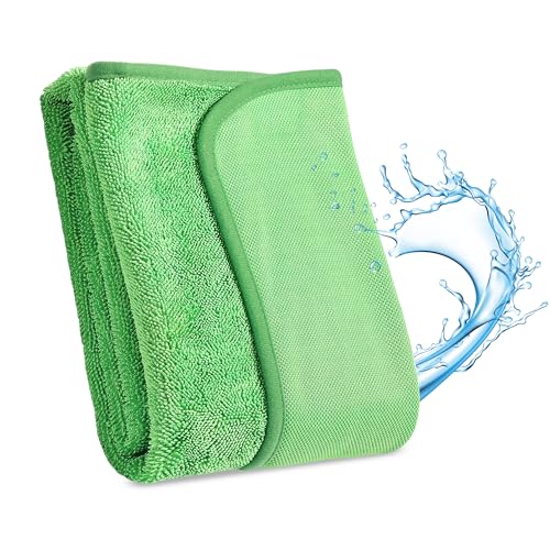 JOYMOOP Microfiber Towels for Cars, 35.4" x 23.6" Car Drying Towel, Green Reusable Car Towel, Quick Drying Car Microfiber Cleaning Cloth for RVs, SUVs, Trucks - color: New Car Towels - Green, size: 35.4" x 23.6" - 1pcs